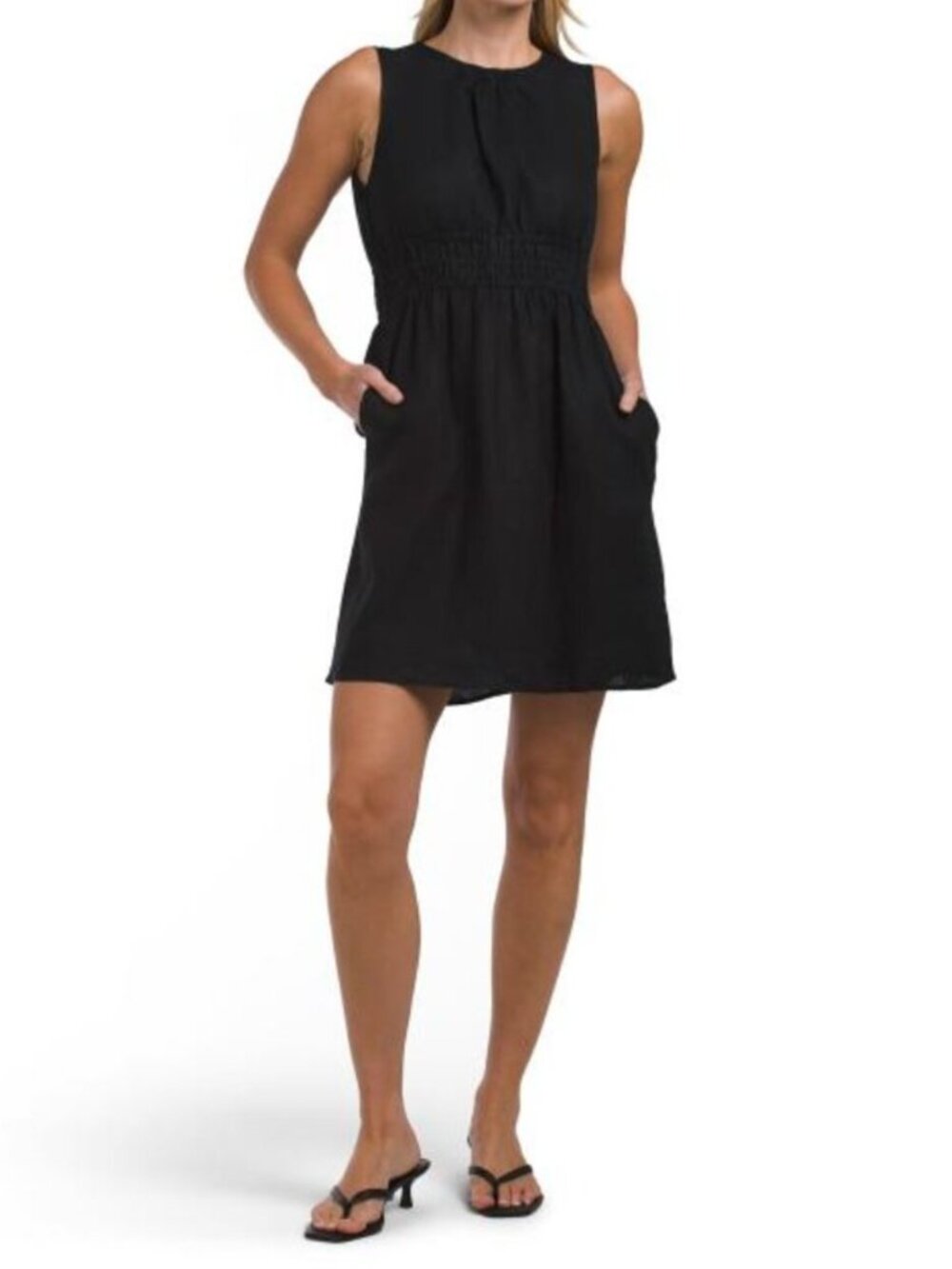 WHITE CLOSET Linen Sleeveless Mini Dress
